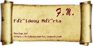 Földesy Márta névjegykártya