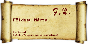 Földesy Márta névjegykártya