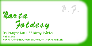 marta foldesy business card