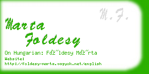 marta foldesy business card